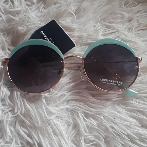 2/$28 Lucky Brand Gold Teal Designer Sunglasses - Picture 4 of 8